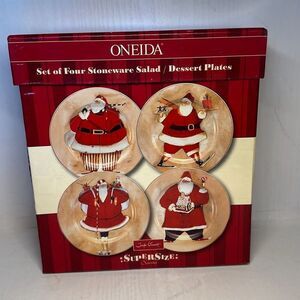 Oneida Super Size Santa Jennifer Garant Set of 4 8 1/4" Plate Dessert Plate